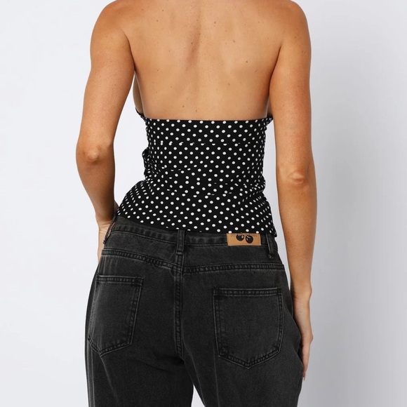 Polka Dot Halter Top - Black and White - Picture 6 of 6